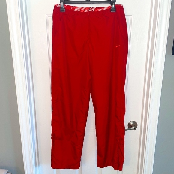 EUC Nike Athleisure Y2K Warm Up Front Zip Track Pants Red Size Medium - Picture 1 of 7